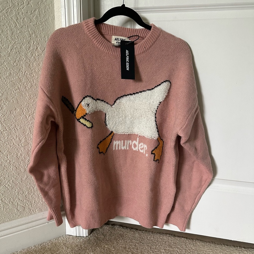 Aelfric Eden Pink Goose Graphic Sweater